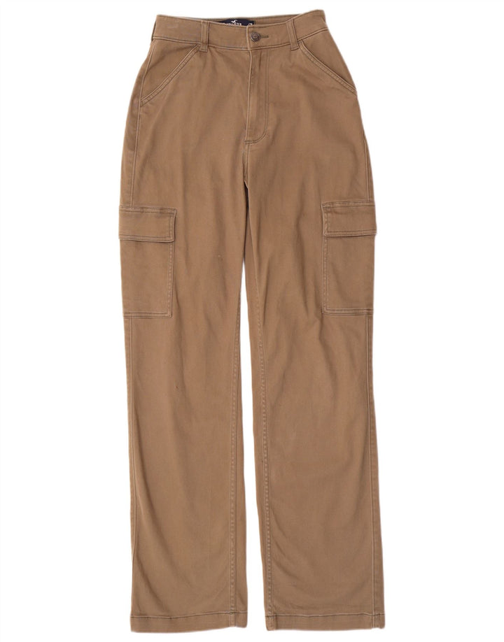 Calça cargo feminina HOLLISTER de cintura alta US 00 2XS W23 L31 bege