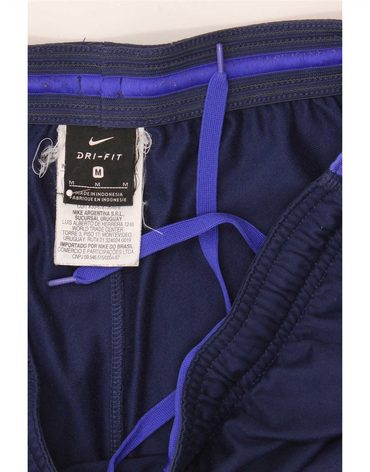 Calça de treino masculina Nike Dri Fit médio azul marinho colorblock poliéster