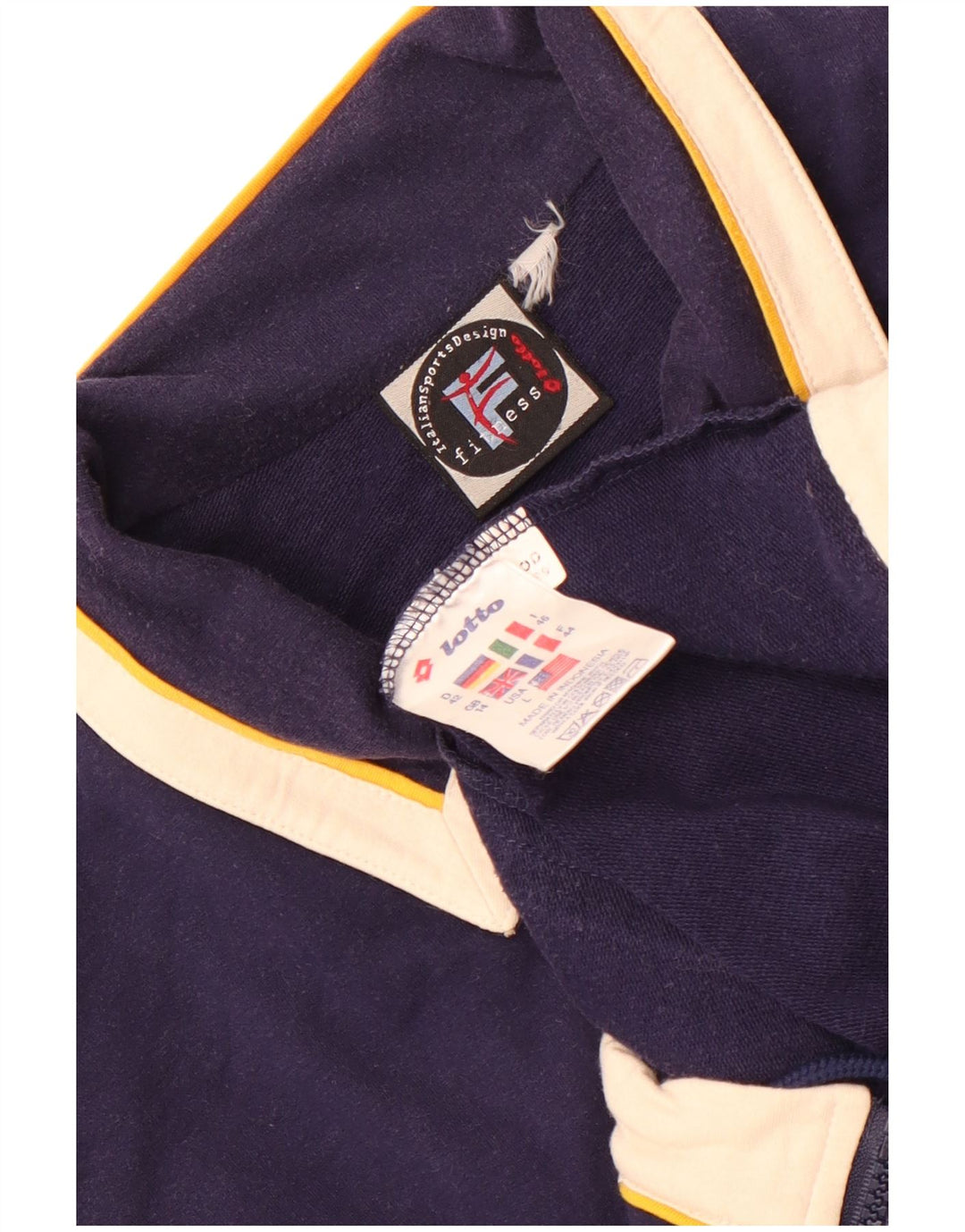 Lotto Womens Tracksuit Top Jacket UK 14 Grande Algodão Azul Marinho