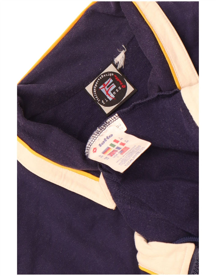 Lotto Womens Tracksuit Top Jacket UK 14 Grande Algodão Azul Marinho