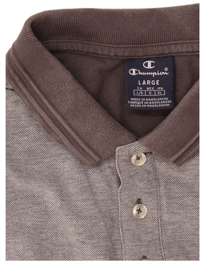 Camisa polo masculina CHAMPION grande algodão cinza