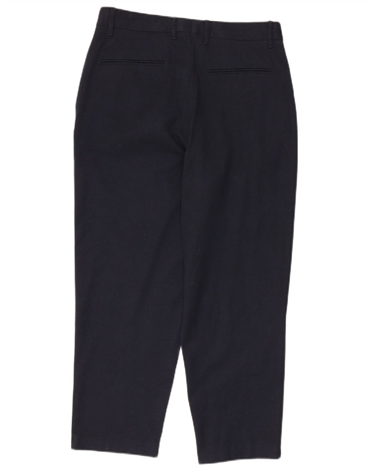 Zara Calças masculinas cortadas EU 38 Pequeno W30 L25 Azul marinho Poliéster