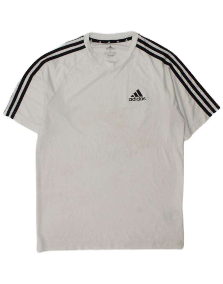 Adidas Mens Aeroready Camiseta Top Pequeno Branco Colorblock Poliéster