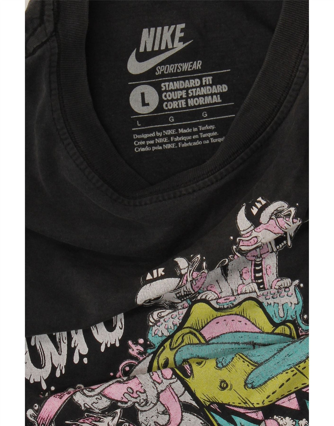 Camiseta Nike Masculina Standard Fit Graphic Top Grande Preto