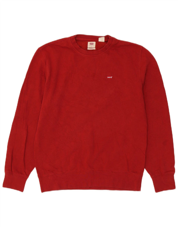 Levi's Masculino Padrão Moletom Jumper Pequeno Algodão Vermelho