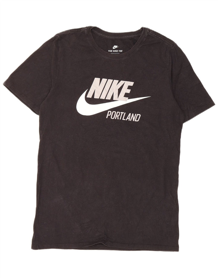 Camiseta Nike masculina gráfica top pequeno algodão preto