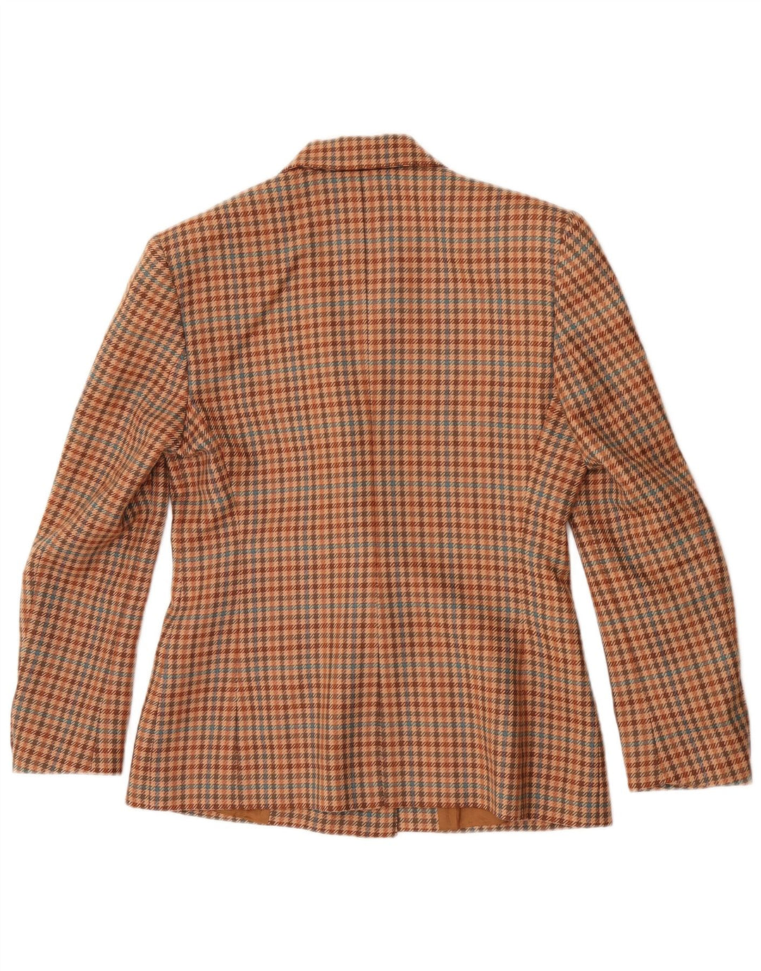 Jaqueta blazer feminina vintage com peito duplo IT 42 Houndstooth marrom médio