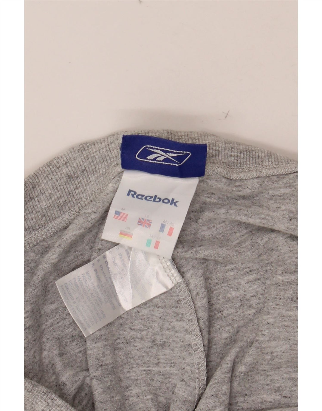 REEBOK Womens Graphic Tracksuit Trousers UK 12 Medium Grey Colourblock