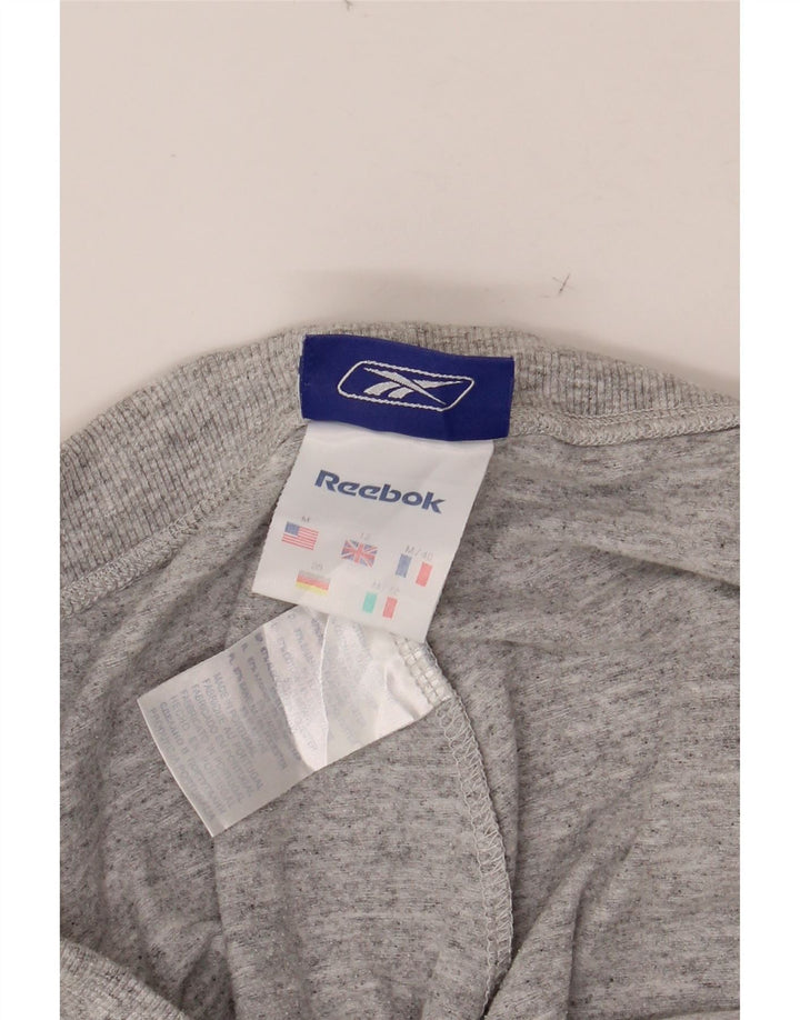 REEBOK Womens Graphic Tracksuit Trousers UK 12 Medium Grey Colourblock