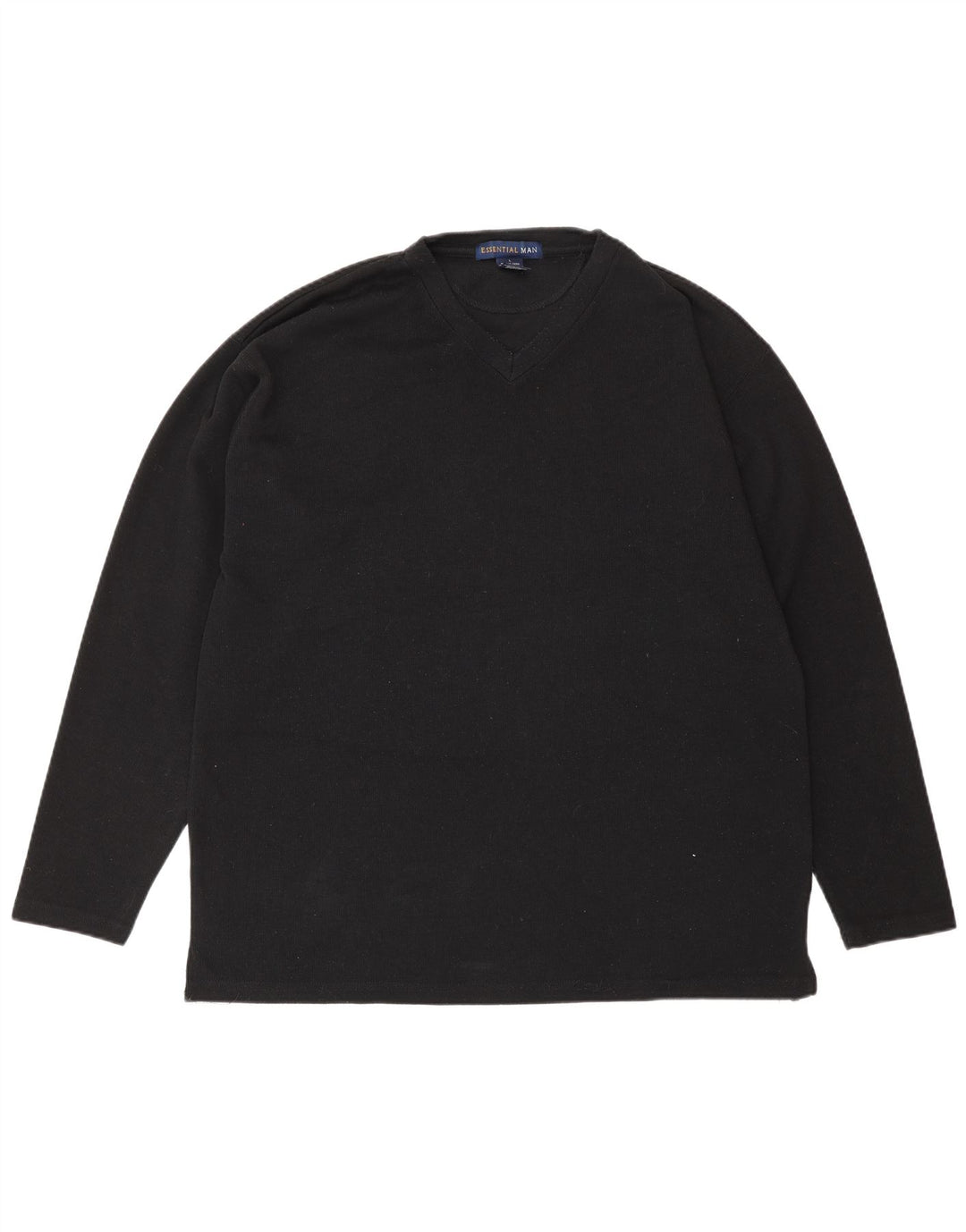 Essential Mens Top Manga Longa Grande Poliéster Preto