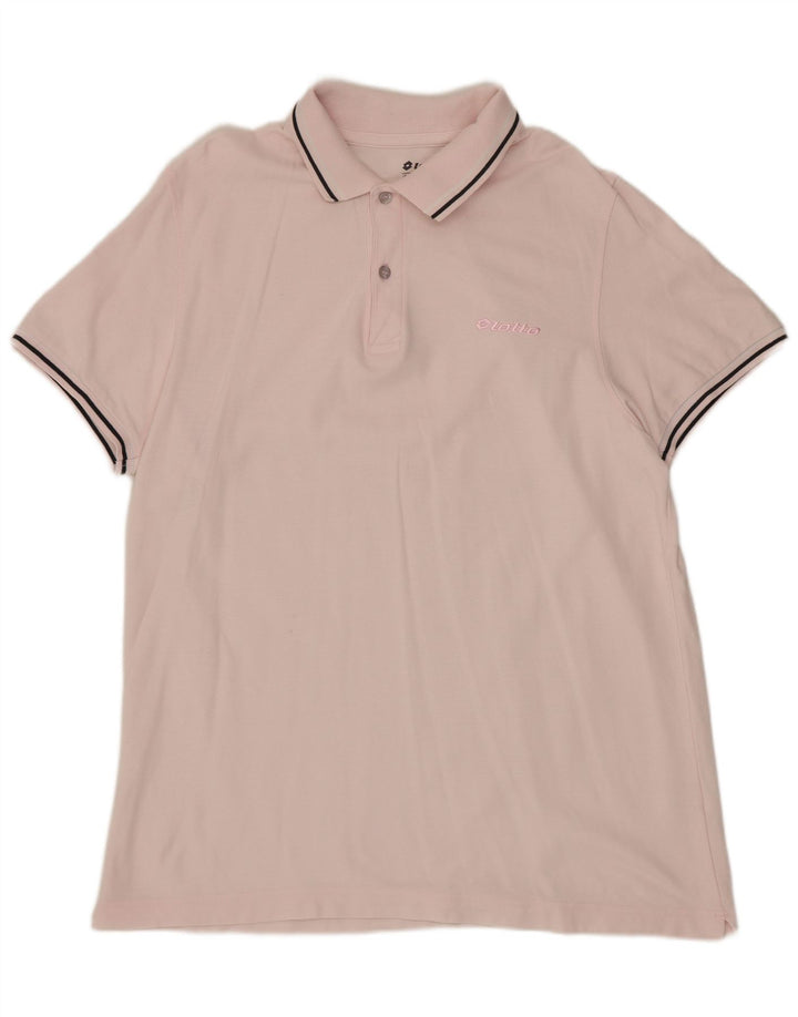 Camisa polo masculina LOTTO grande rosa