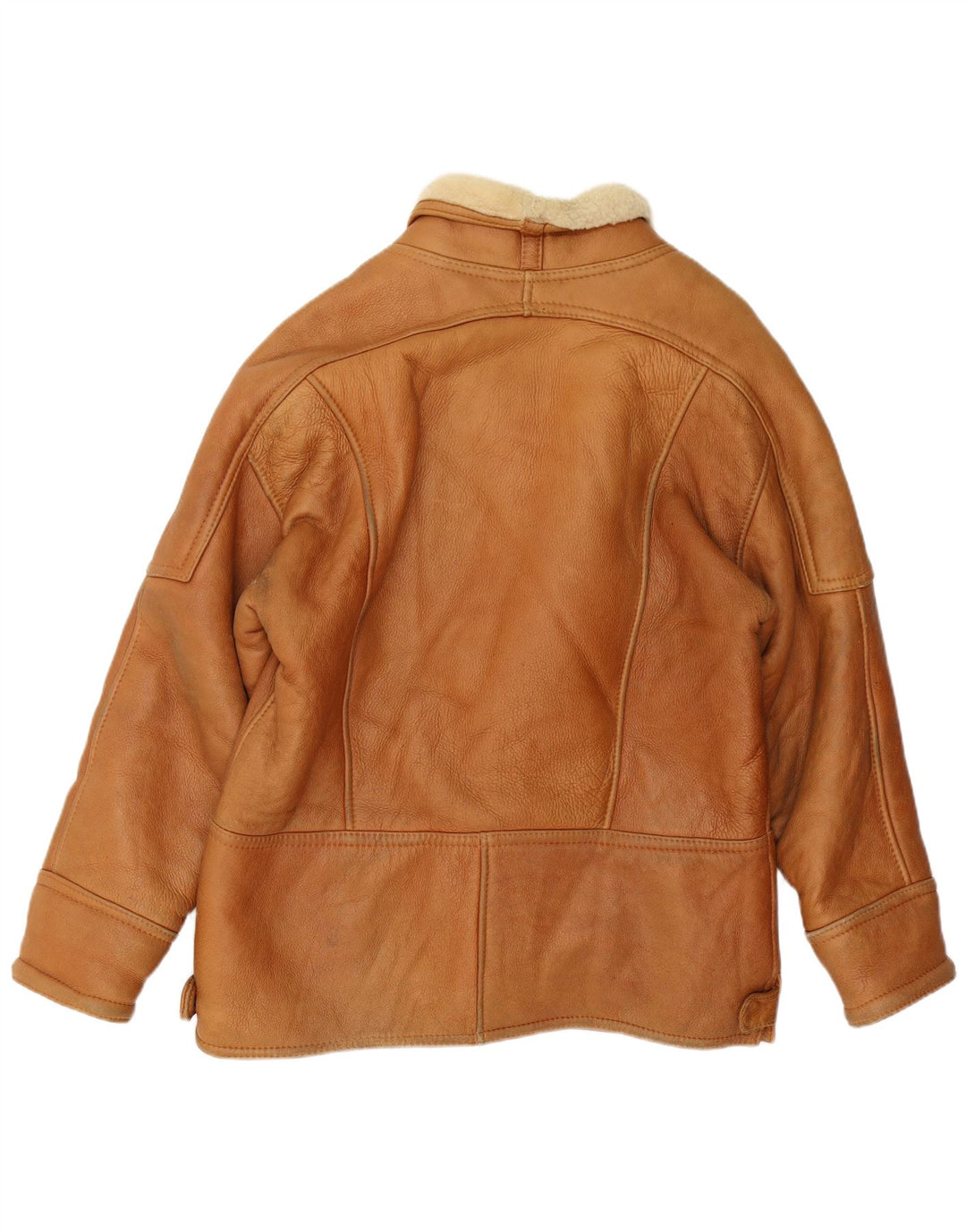Jaqueta masculina vintage de shearling UK 40 grande marrom shearling