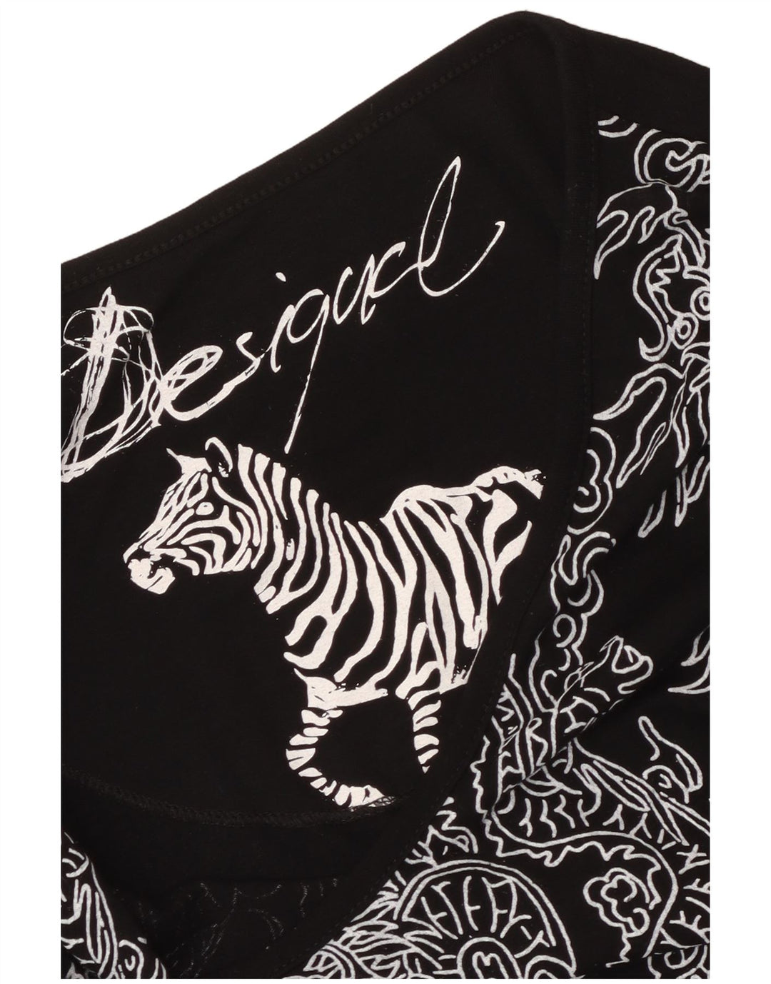 Vestido feminino Desigual com padrão abstrato linha A UK 6 XS preto