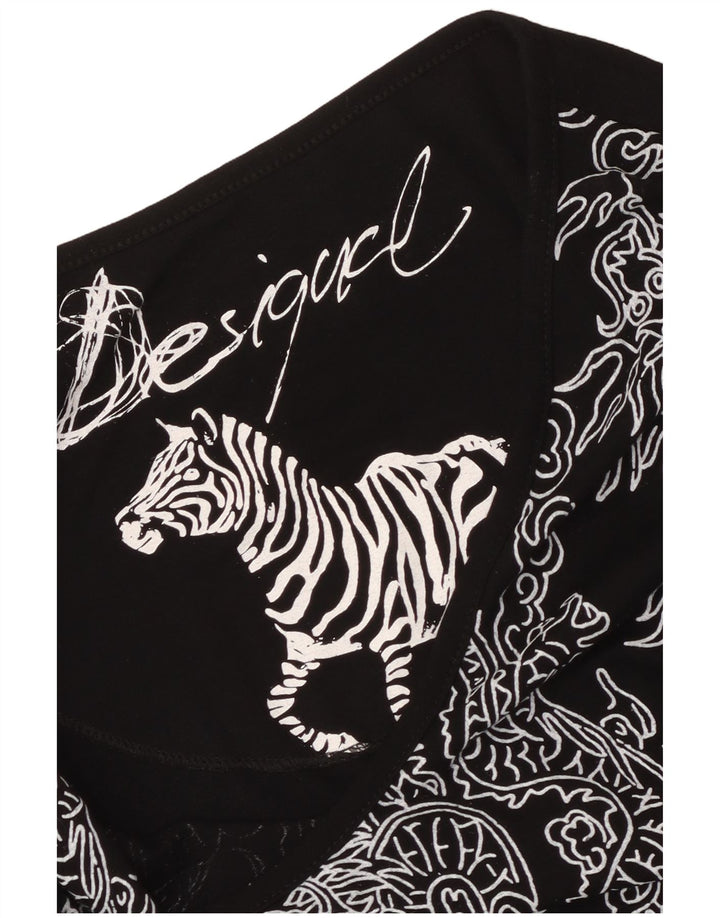 Vestido feminino Desigual com padrão abstrato linha A UK 6 XS preto