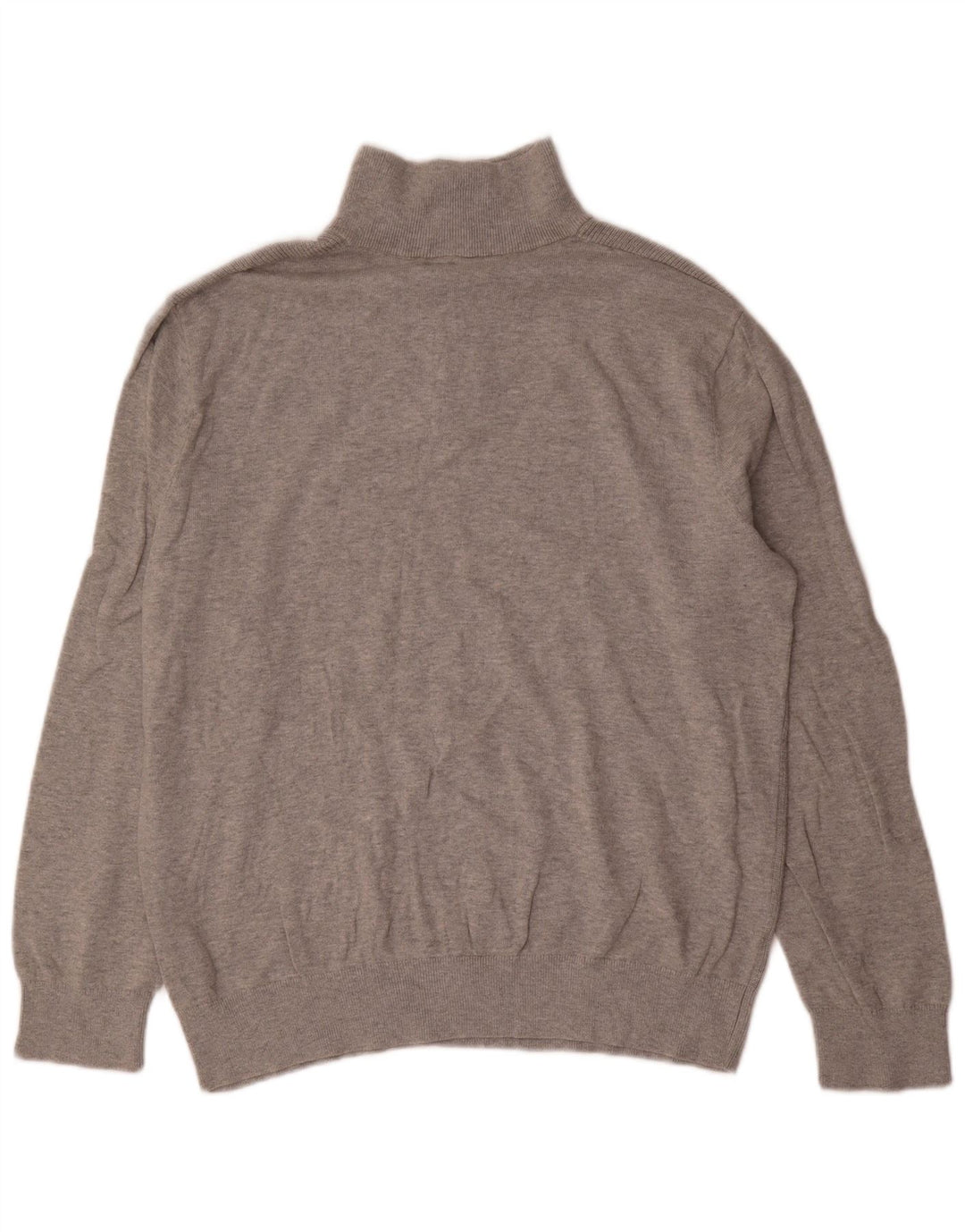 Suéter masculino Nautica com zíper e gola grande de algodão cinza