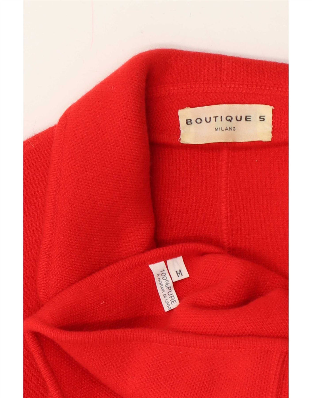 Jaqueta blazer feminina vintage tricotada com 2 botões Reino Unido 14 caxemira vermelha média