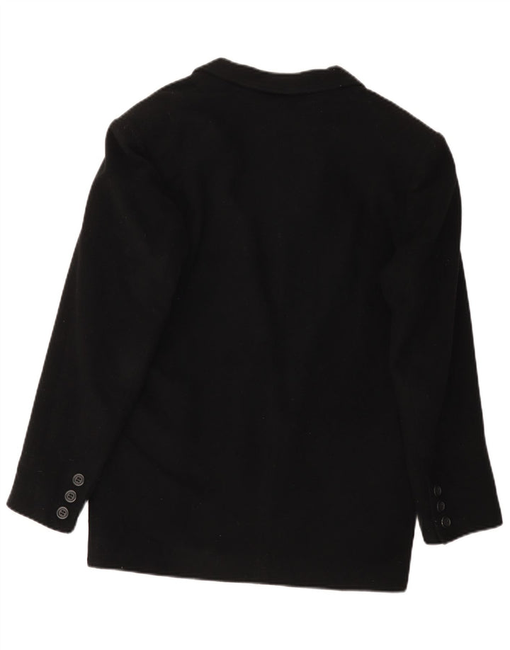 Jaqueta blazer feminina de 3 botões Benetton IT 42 lã preta média