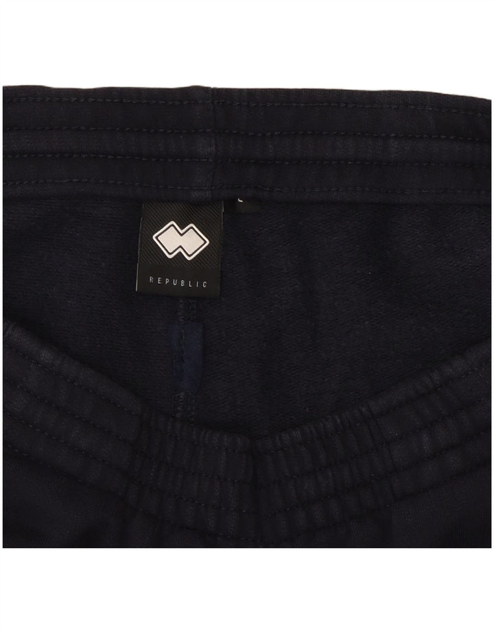 Calça esportiva masculina Errea com estampa gráfica e jogging grande azul marinho