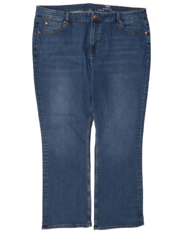 Calça jeans feminina Marks & Spencer Eva cintura alta bootcut Reino Unido 22 3XL W42 L30 azul