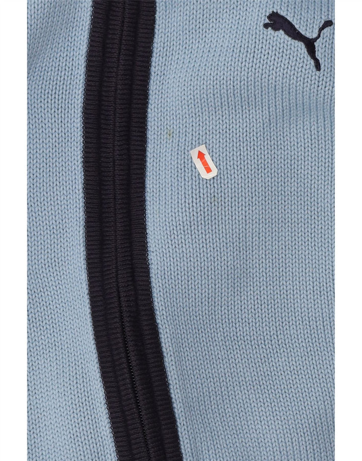 Suéter cardigã masculino Puma grande acrílico azul