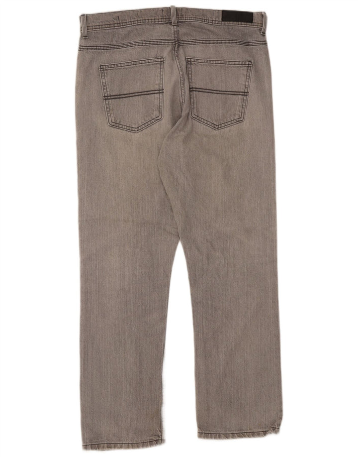 Calça jeans reta regular masculina Marks & Spencer W34 L29 algodão cinza