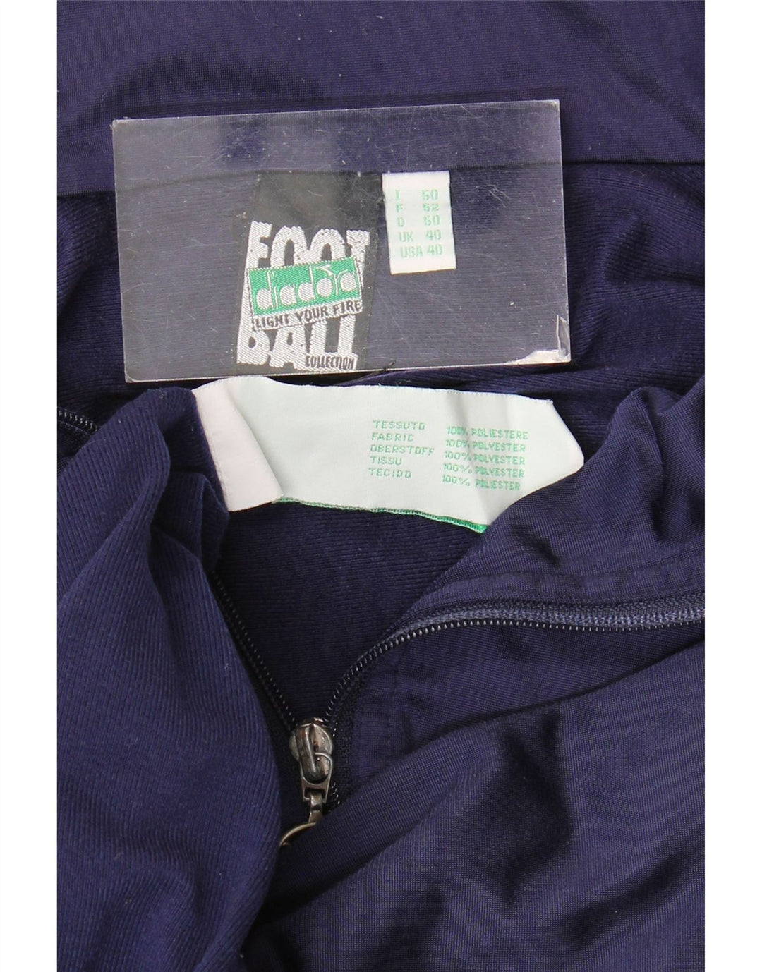 Diadora Mens Graphic Tracksuit Top Jacket UK 40 Médio Azul Marinho Poliéster