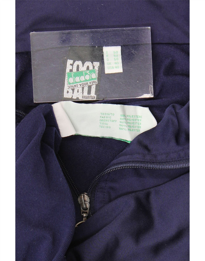 Diadora Mens Graphic Tracksuit Top Jacket UK 40 Médio Azul Marinho Poliéster