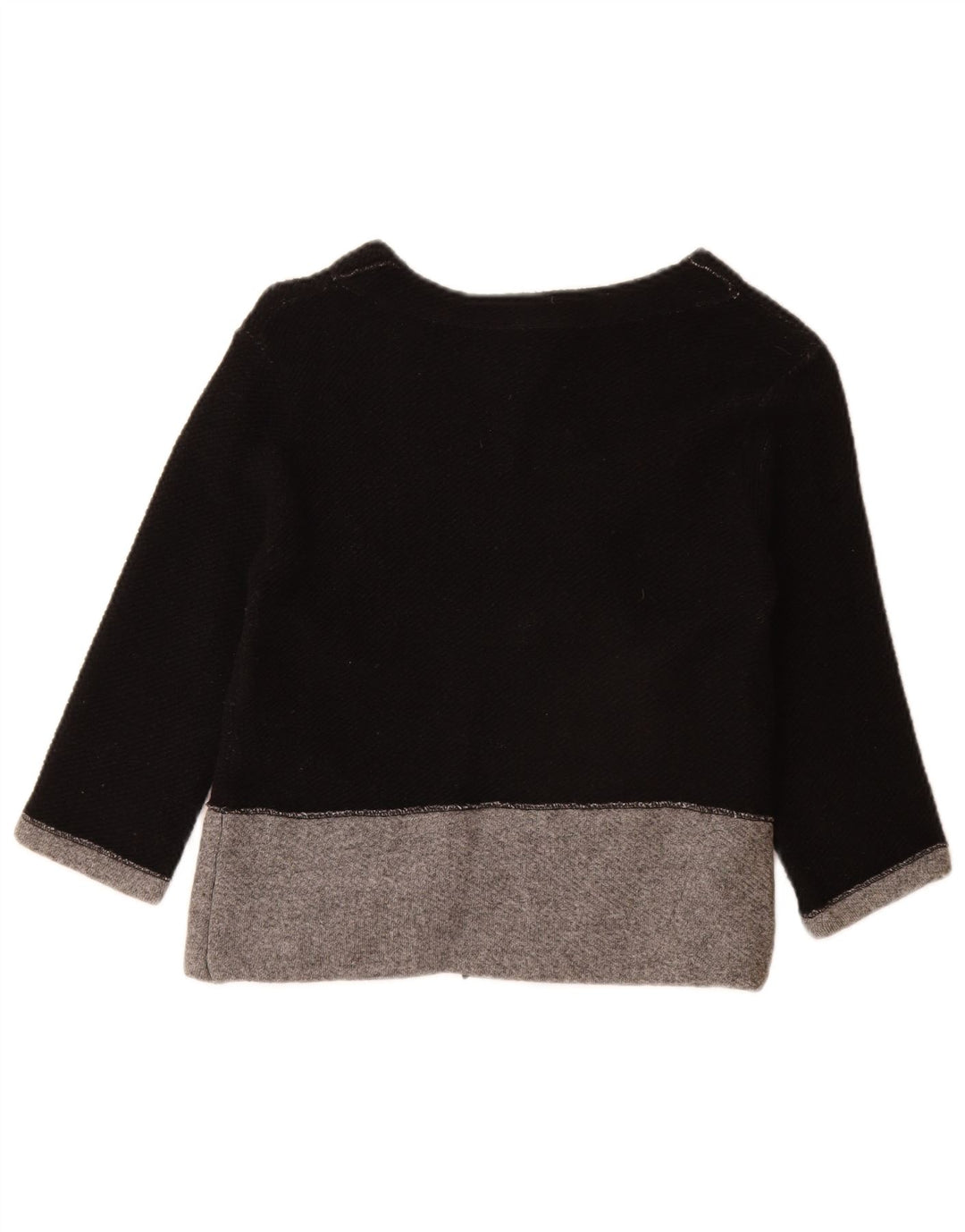 Suéter cardigã feminino Fred Perry manga 3/4 UK 10 pequeno bloco colorido preto