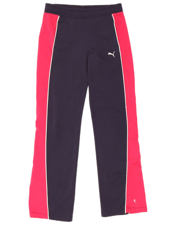 Calça de treino feminina Puma com perna larga 11-12 anos azul marinho colorblock