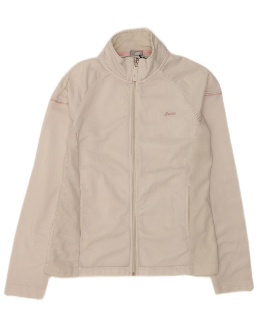 Asics Womens Tracksuit Top Jacket UK 12 Médio Poliéster Branco