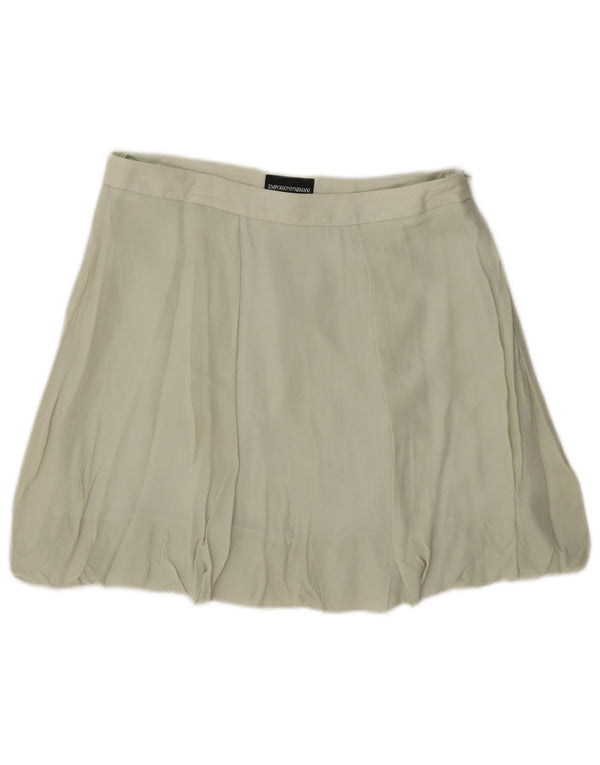 Mini saia bolha feminina Emporio Armani IT 40 pequena W27 seda verde