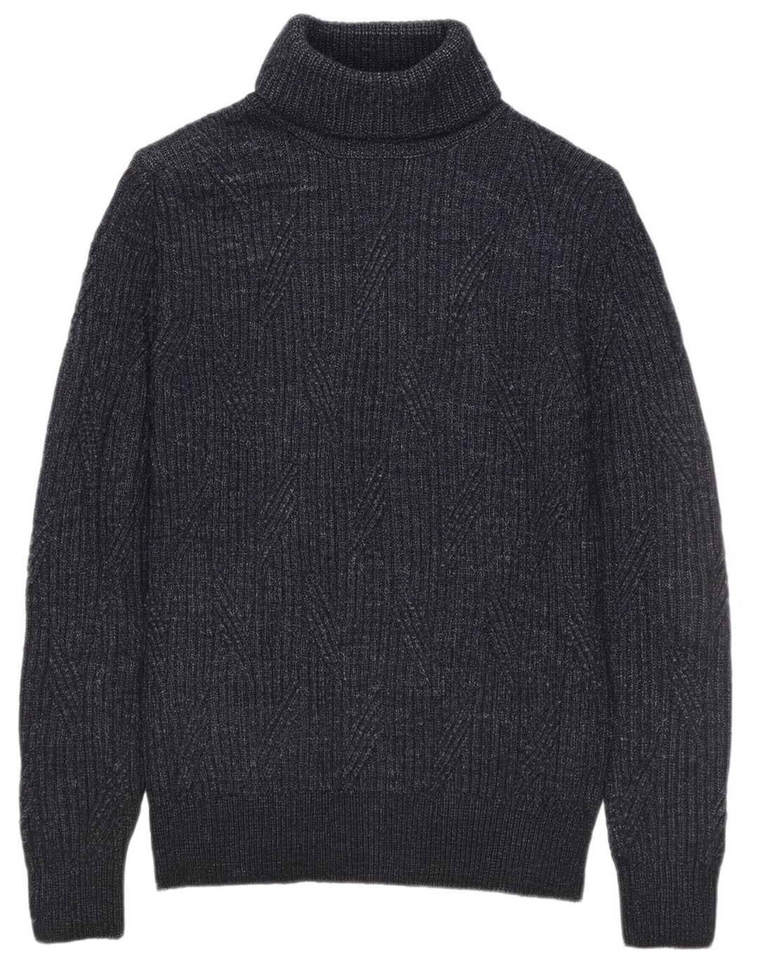 Suéter masculino Marks & Spencer com gola redonda, azul marinho médio manchado