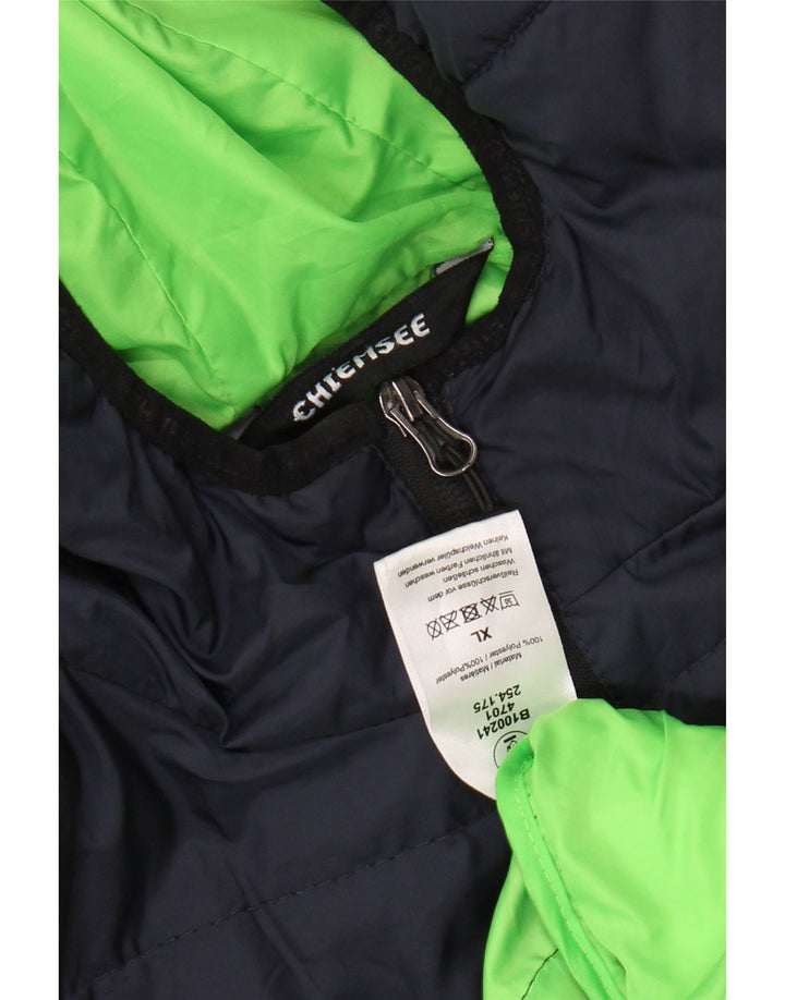 Jaqueta masculina acolchoada com capuz CHIEMSEE UK 42 XL azul marinho poliéster