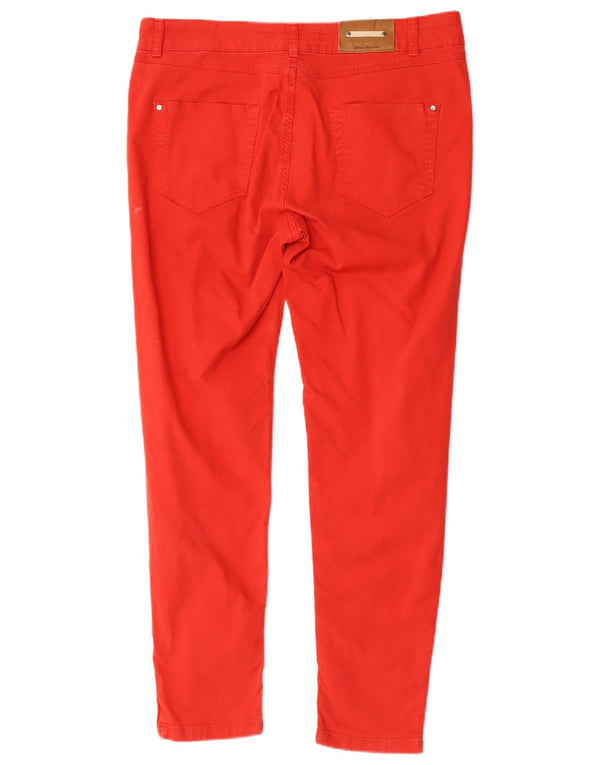 Calça feminina casual slim Zara EU 42 grande W32 L28 algodão vermelho