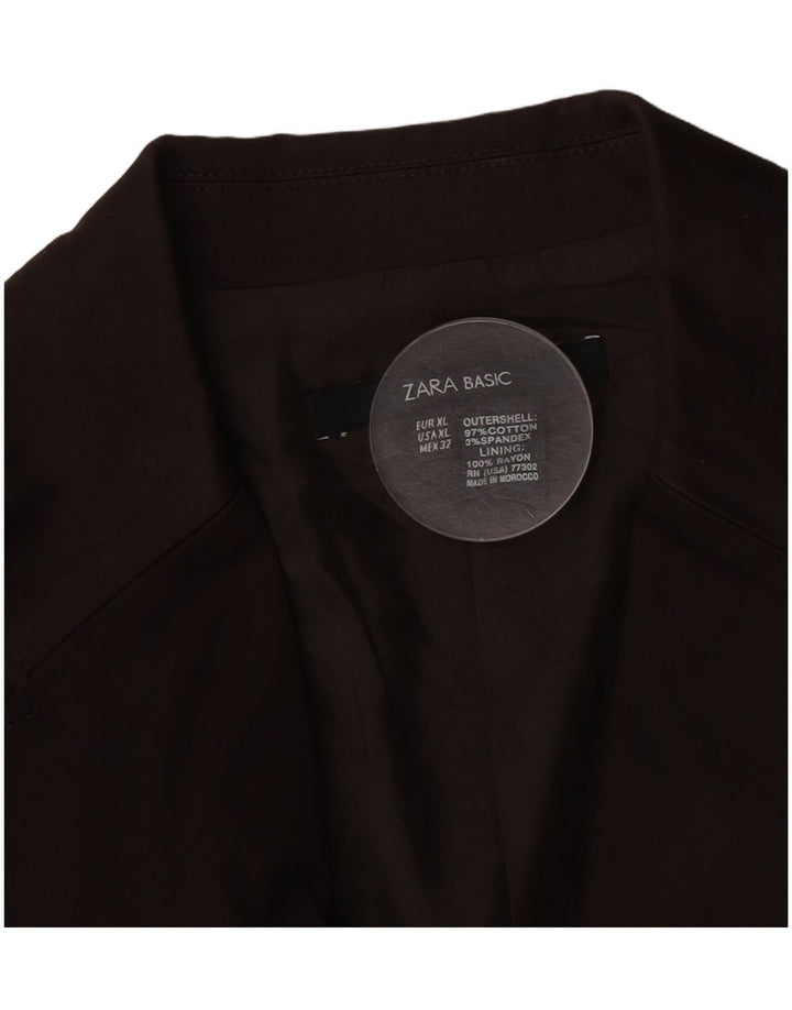 Jaqueta blazer feminina Zara com 2 botões UK 18 XL algodão marrom