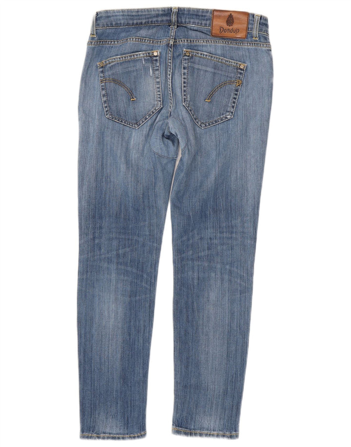 DONDUP Jeans feminino slim desgastado W29 L27 algodão azul