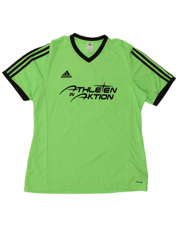 Camiseta Adidas Masculina Climalite Graphic Top XL Verde Colorblock Poliéster