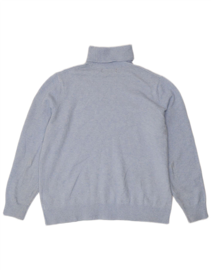 Suéter feminino Marks & Spencer com gola redonda Reino Unido 14 poliéster azul médio