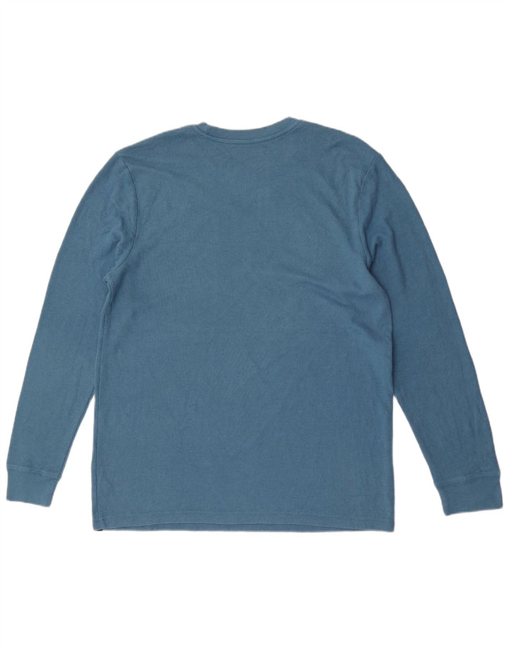 Hurley Mens Premium Fit Top Manga Longa Grande Algodão Azul