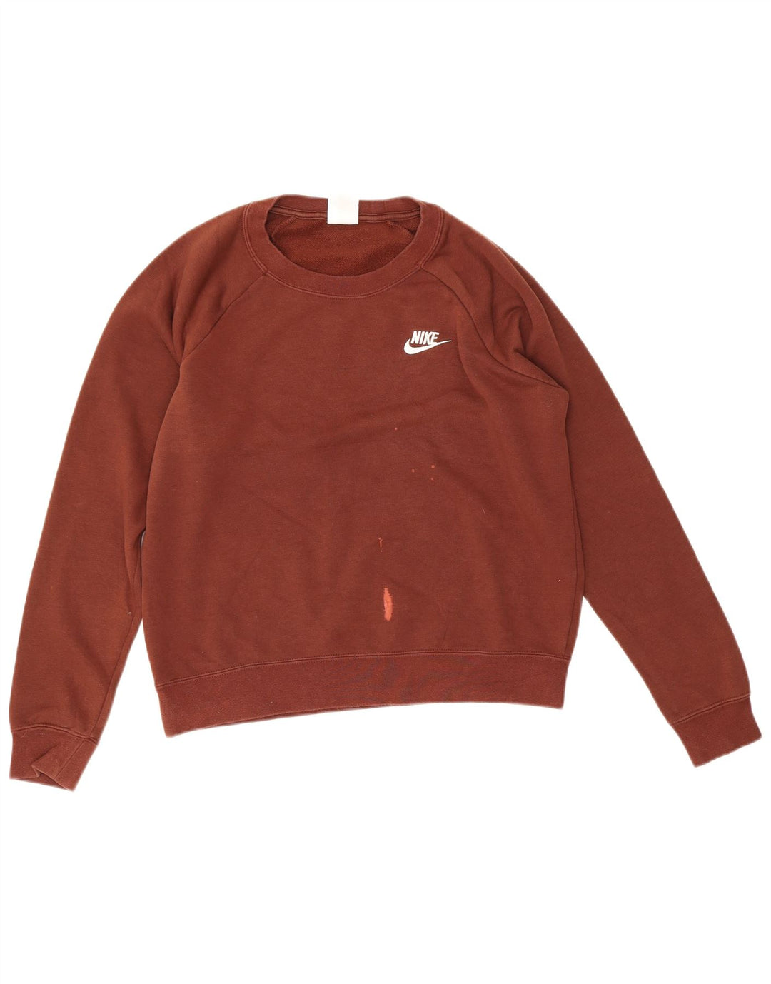 Nike feminino oversized moletom jumper reino unido 10 pequeno algodão marrom