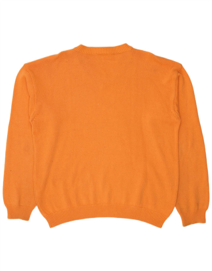 Suéter masculino Lacoste com decote em V tamanho 5 grande laranja