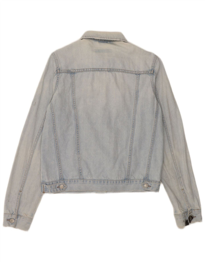 Jaqueta jeans feminina Topshop Reino Unido 10 algodão azul pequeno