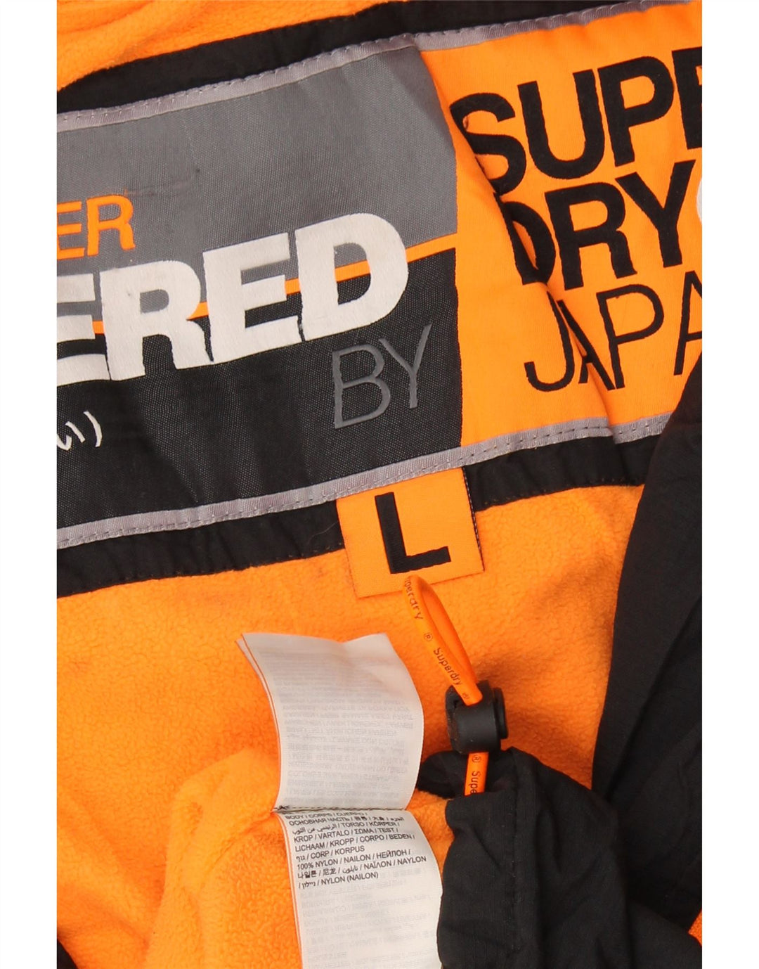 Jaqueta corta-vento feminina Superdry UK 16 grande nylon preto