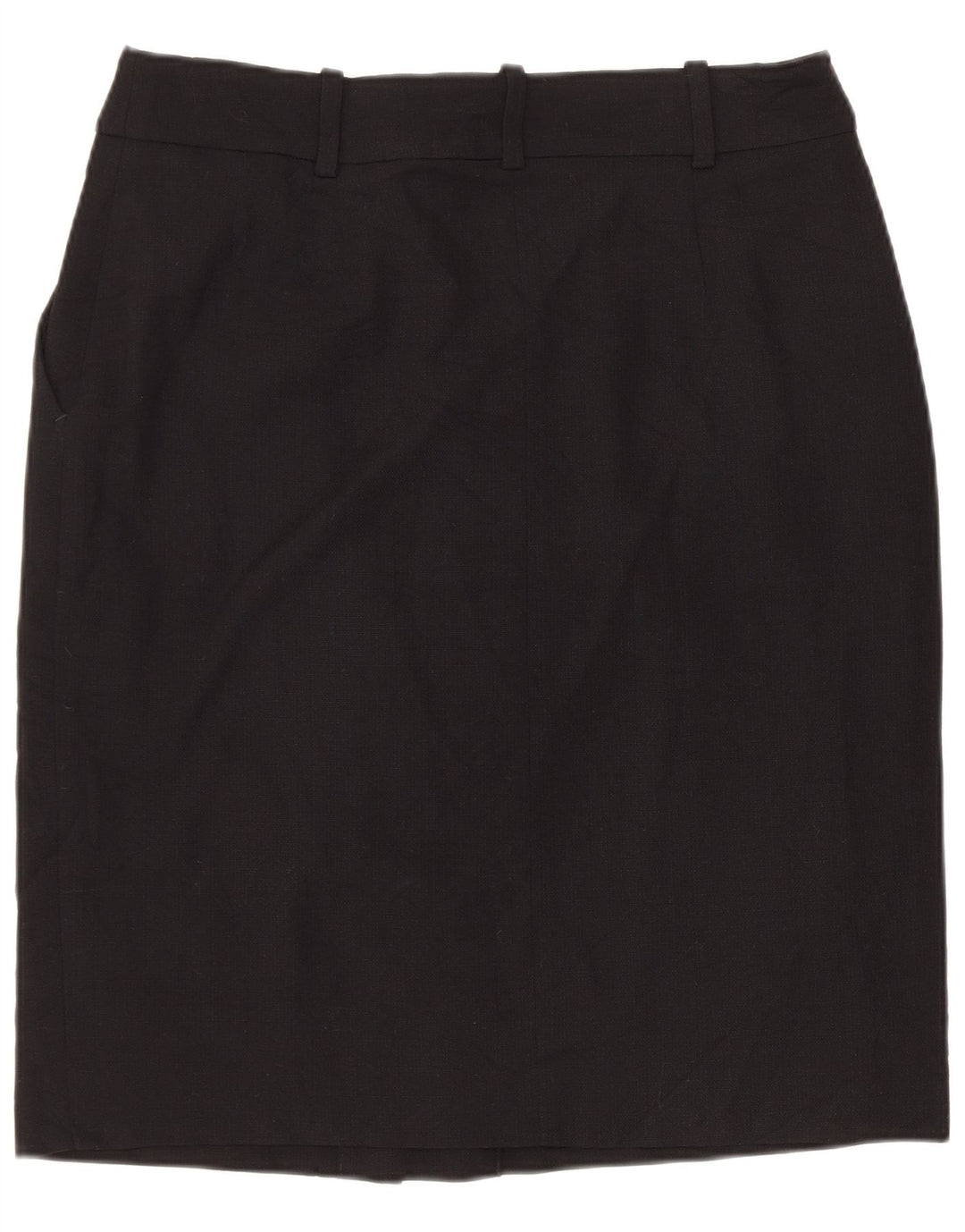 Saia reta feminina BROOKS BROTHERS US 4 médio W30 lã preta