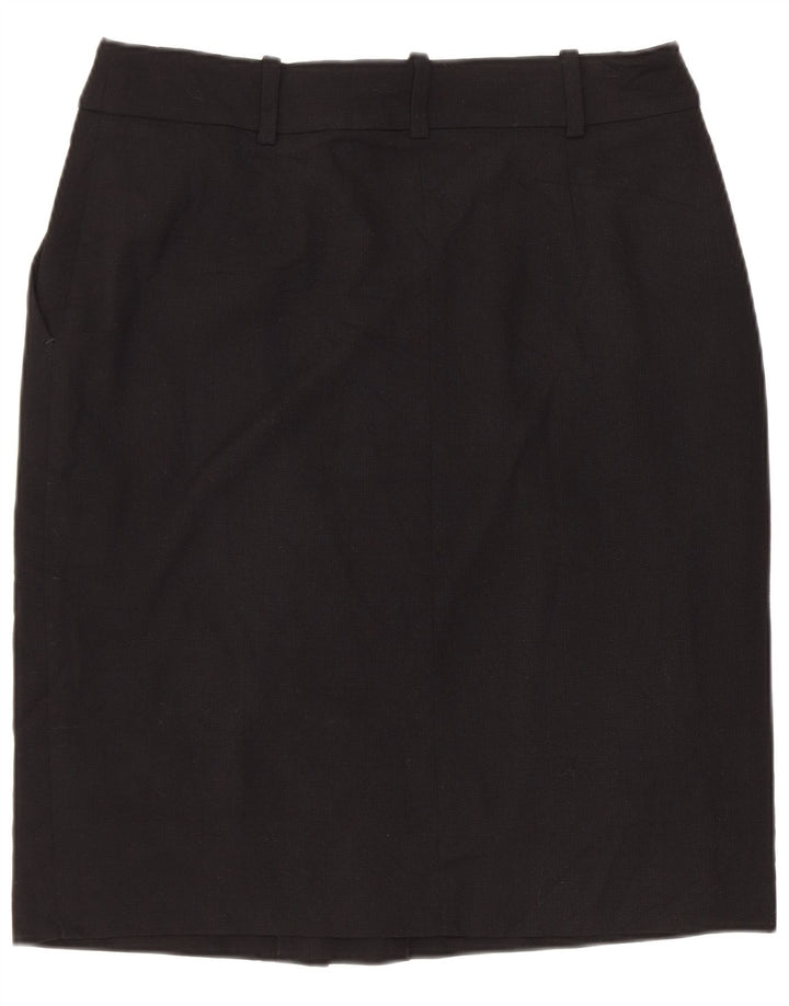 Saia reta feminina BROOKS BROTHERS US 4 médio W30 lã preta