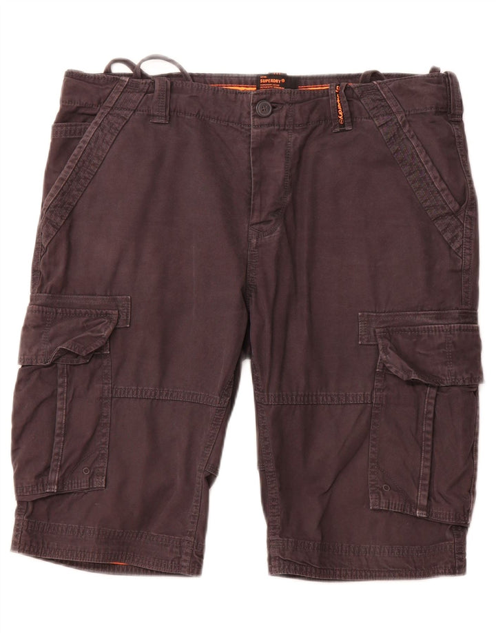 SUPERDRY Mens Slim Cargo Shorts Large W38 Grey Cotton