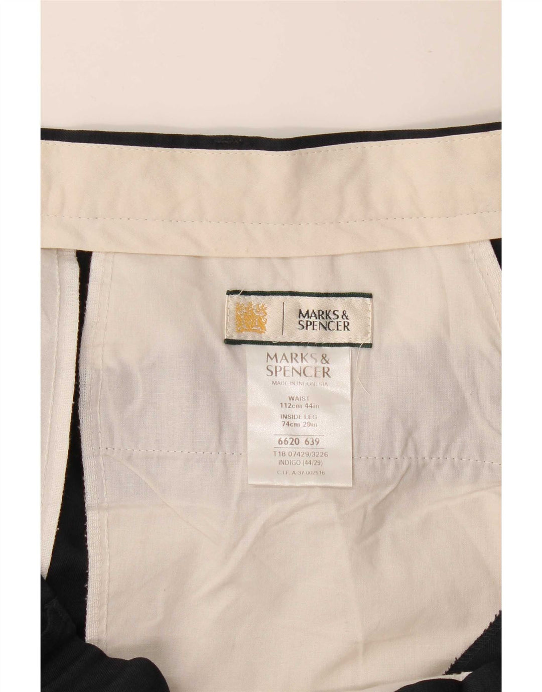 Calça masculina Marks & Spencer Pegged Suit W44 L29 Poliéster azul marinho