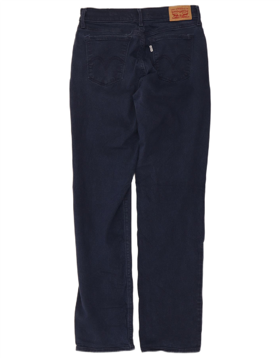 Calça jeans feminina Levi's 505 Straight W27 L30 azul marinho algodão