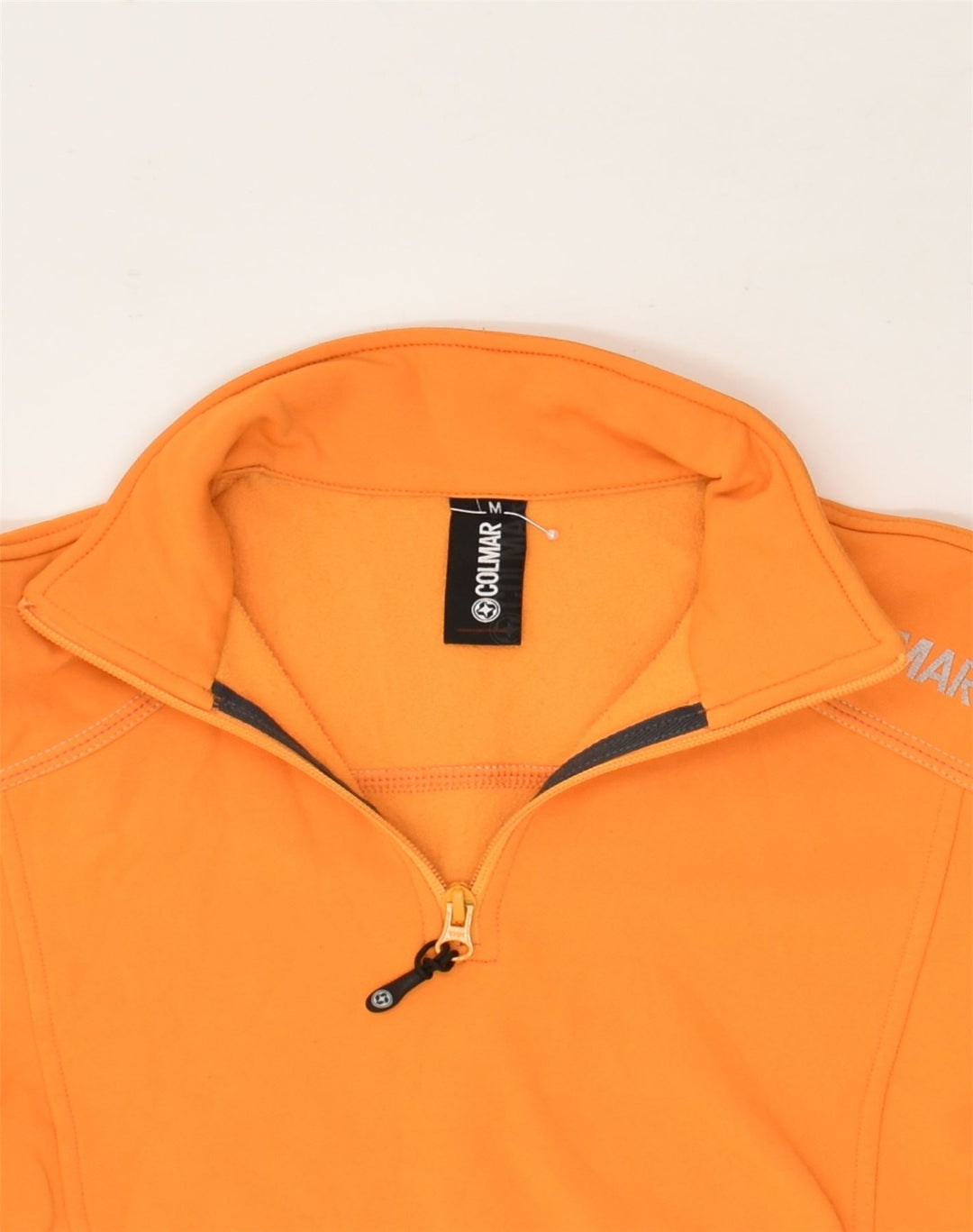 COLMAR Womens Zip Neck Sweatshirt Jumper UK 12 Medium Orange | Vintage Colmar | Thrift | Second-Hand Colmar | Used Clothing | Messina Hembry 
