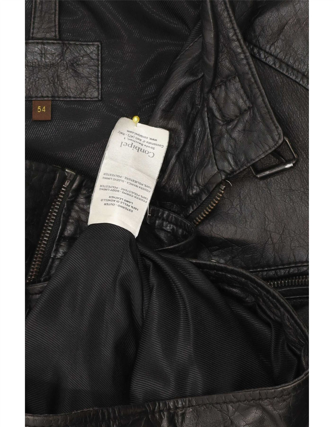 Jaqueta de couro masculina Conbipel IT 54 XL couro preto